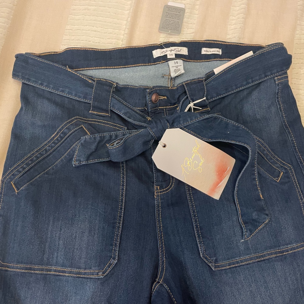 Altard State flare jeans with belt and pocket detail